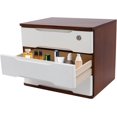 thumbnail image 1 of 3-Tier Desktop File Cabinet with Lockable Drawers,1 Locks & 2 Keys, Categorized Storage Desk Organizer, Wooden Desktop Storage Box(White), 1 of 16