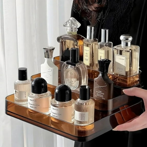 3 Tier Desktop Perfume Shelf PET Cosmetic Organizer Perfume Storage ...