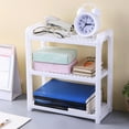 thumbnail image 1 of 3-Tier Desktop Storage Rack Organizer, Adjustable Multi-Layer Plastic Shelf for Kitchen, Bathroom, Office, Dorm, Spice Rack, Cosmetic and Stationery Storage, 1 of 6