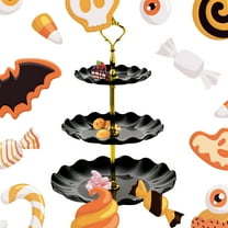 3-Tier Dessert Cake Stand, Tiered Serving Cake Stand Small Cupcake Stand Cookie Tray Rack Candy Buffets Set Up Fruit Plate for Tea Party, Wedding and Birthday (Black)