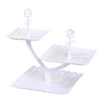 3 Tier Dessert Stand Heavy Duty Plastic Serving Tray for Party Wedding Living Room Coffee Table Snack Display 12.2x9.84x9.84in Cupcake Fruit Candy Holder