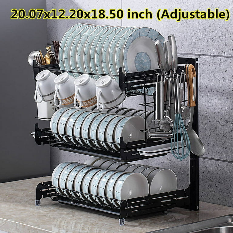  304 Stainless Steel Dish Drying Rack And Drainboard Set/Modern  Steel Rust Proof Kitchen Dish Drainer Drying Rack/Large Capacity/Compact  Dish Drainer Set/Silver: Home & Kitchen