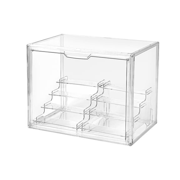 3 Tier Display Case for Collectibles,Clear Display Box with 2 Movable Plates ,Storage Container with Magnetic Door (XLarge 1 Pack)