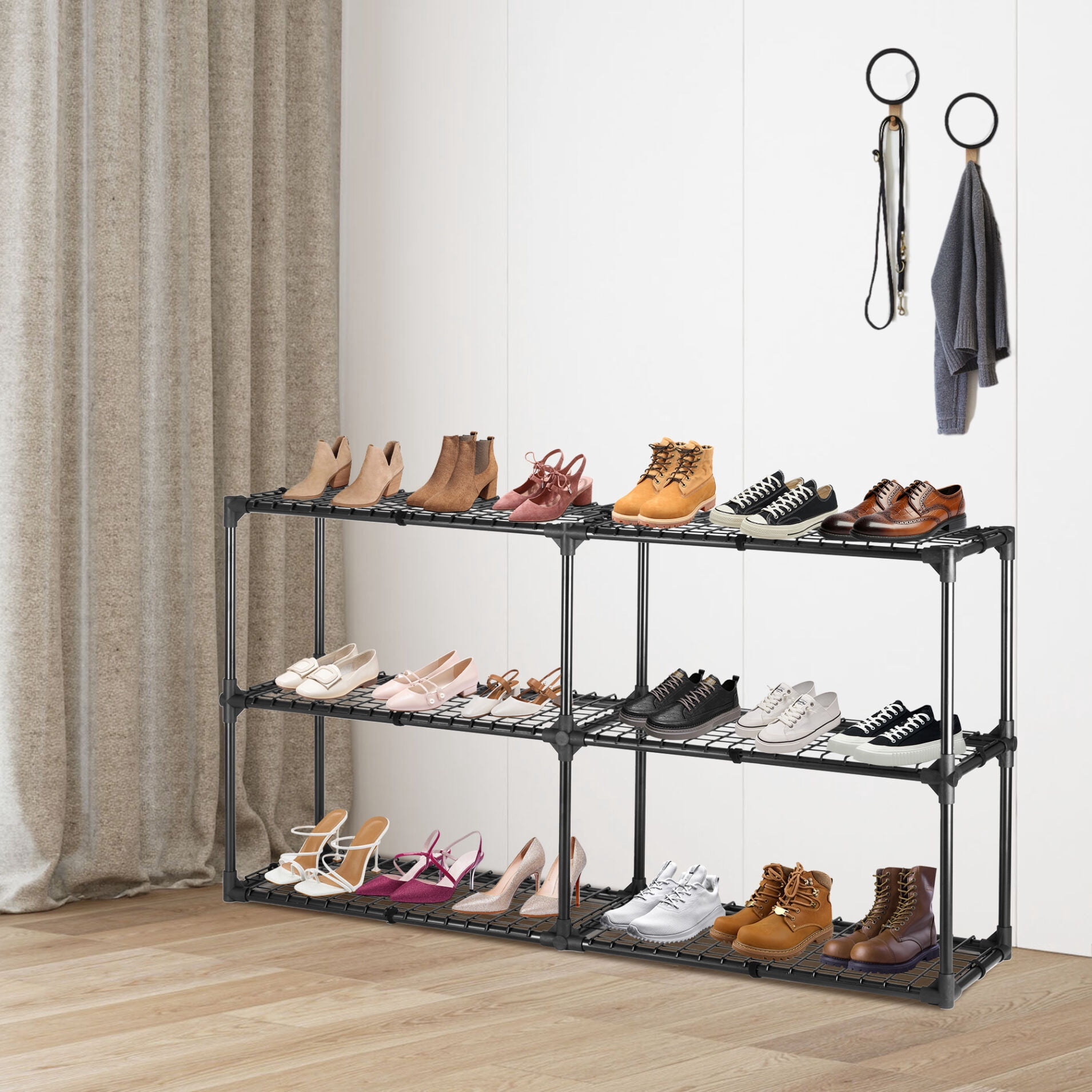 3 Tier Double Row Adjustable Storage Shelving Unit, Each Tier 220LBS ...