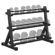 HANDBODE 3-Tier Dumbbell Rack with 1200 lb Large Capacity, Holds 5-125 lb Dumbbells, Heavy Duty Weight Storage Stand for Home Gym
