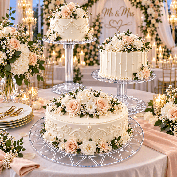 3-Tier Wedding Cake Stand – Elegant Dessert Display for Celebrations, Parties, Everyday Use, Professional Events & Seasonal Occasions