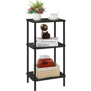 3-Tier End Table Round Edge Nightstand Side Table, Black