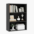 thumbnail image 1 of 3 Tier Engineered Wood Modern Bookshelf, Wide Bookshelf with Three Wooden Shelves, Storage Book Shelves for Bedroom, Living Room, Charcoal Grey, 1 of 15