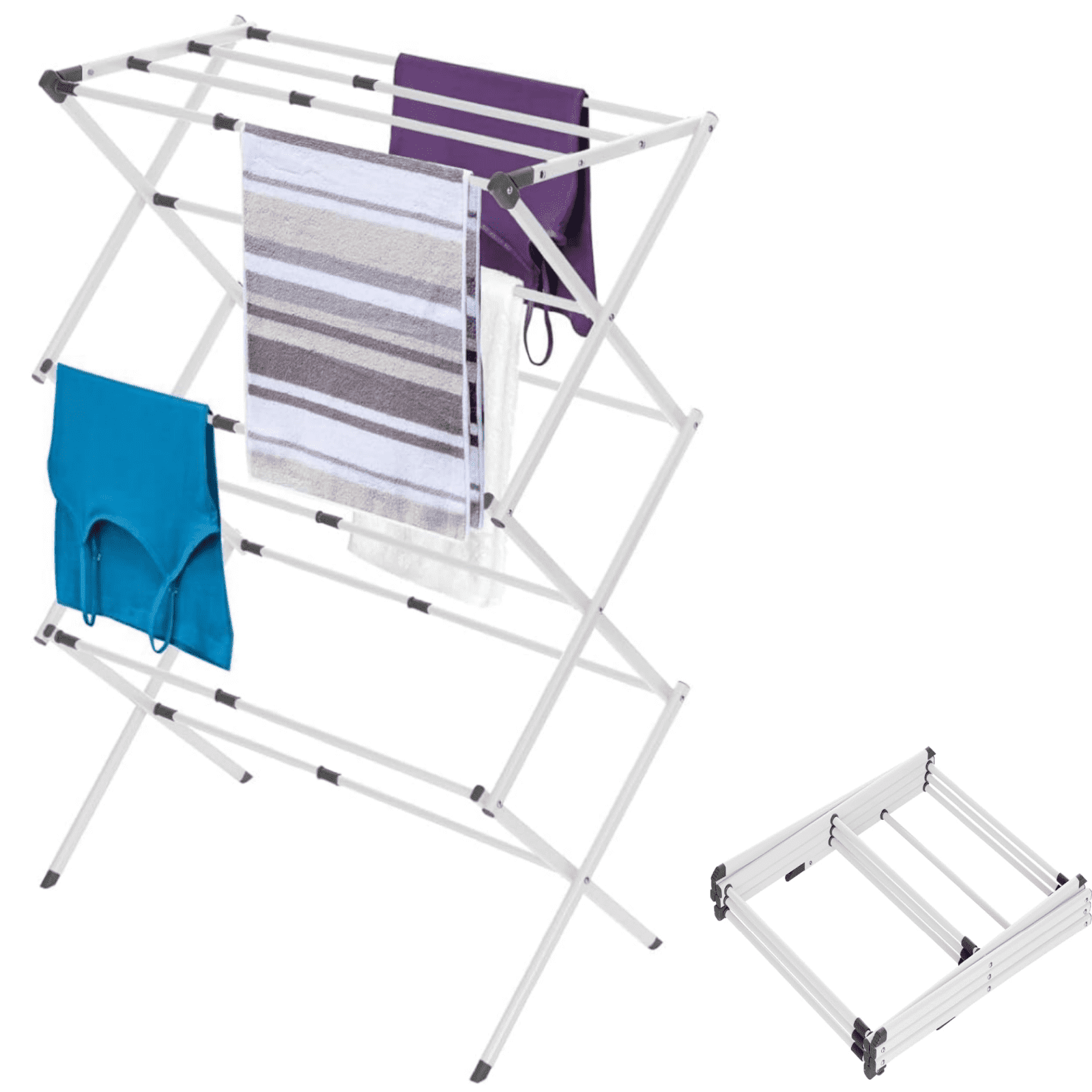 3 Tier Expandable Collapsing Foldable Laundry Rack for Air Drying ...