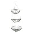 thumbnail image 1 of 3-Tier Expandable Metal Hanging Basket for Kitchen and Living Room Storage, Folding Fruit and Vegetable Organizer with Hollow Design, Easy to Clean and Disassemble, 1 of 4
