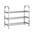 thumbnail image 1 of 3 Tier Expandable Shoe Rack for Closet, Stainless Steel Shoe Shelf, Strong Weight Capacity Shoes Organizer, Easy to Install and Saving Space Standing Shelf with Sturdy Frame, 1 of 6