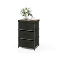 thumbnail image 1 of 3-Tier Fabric Nightstand with Metal Frame, Large Storage Dresser - Bedside Table, Entryway Organizer, 15x11x5.5" Drawers, 1 of 9
