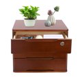 thumbnail image 1 of 3-Tier File Cabinet Organizer Walnut Desktop Storage Box with Lockable Drawers, 1 of 22