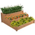 thumbnail image 1 of 3-Tier Fir Wood Raised Garden Bed Planter for Plants, Vegetables, Outdoor Gardening,Wood Horticulture Raised Garden Bed, Brown, 1 of 6