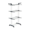 thumbnail image 1 of 3-Tier Foldable Clothes Drying Rack with Wheels, 77 lb Capacity, Gray, 1 of 11