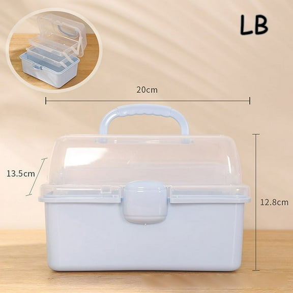 3-Tier Foldable Storage Box Children's Hair Accessories Organizer with Handles- Cute Jewelry Case Portable Medicine Cabinet