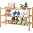 thumbnail image 1 of 3-Tier Free Standing Shoe Racks, Bamboo Wood Shoe Rack for Entryway & Closet, Beautiful | Natural | Functional | Sturdy Shoe Rack, 1 of 4