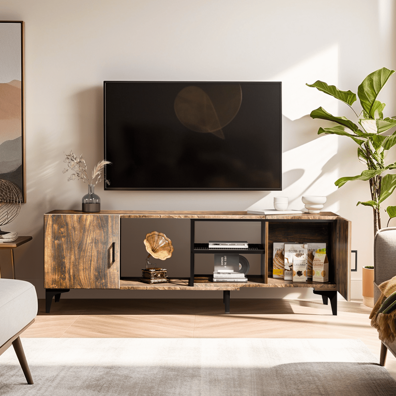 3Tier Free combination Industrial Farmhouse TV Stand TV Console with