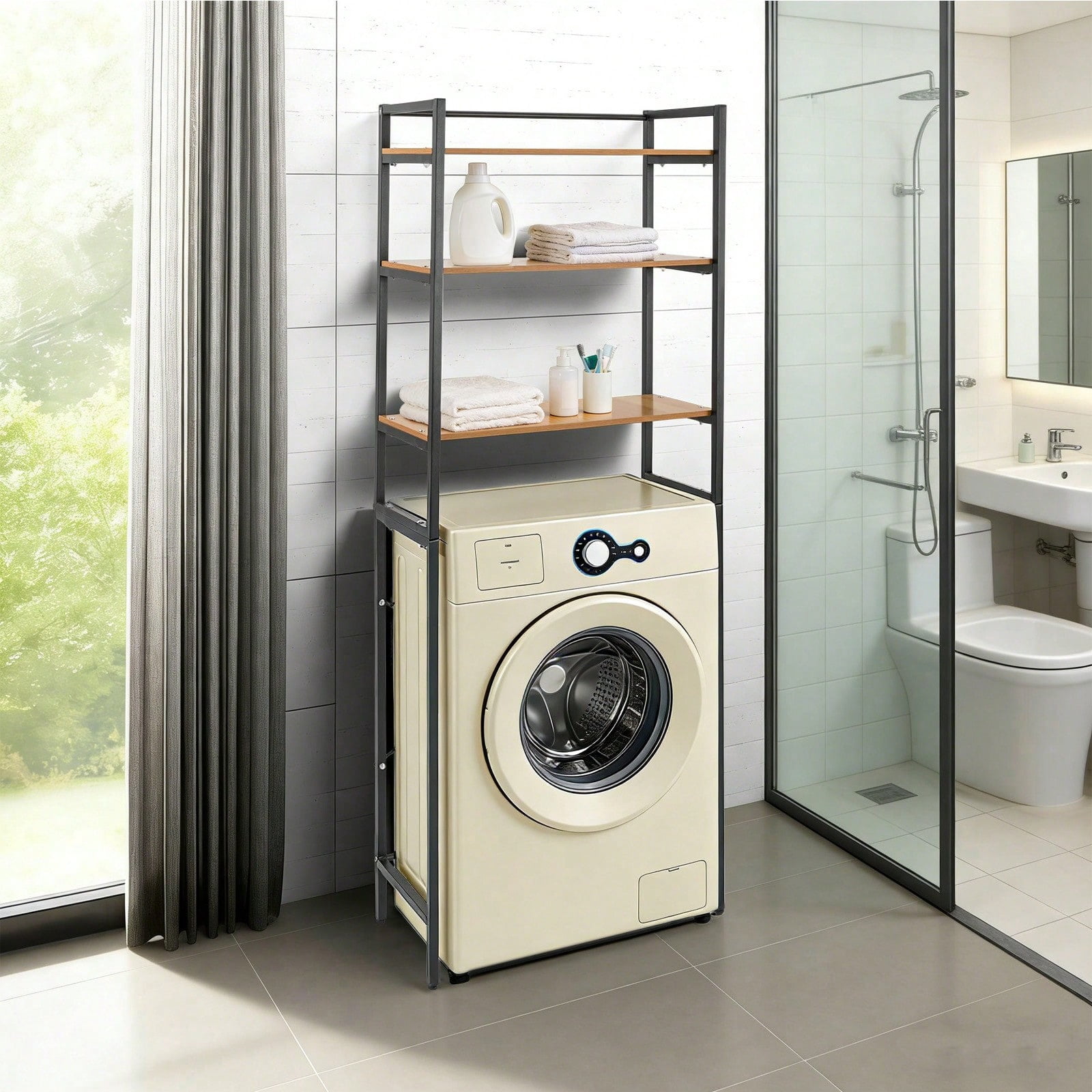 Over Washing Machine Storage Racks for Laundry