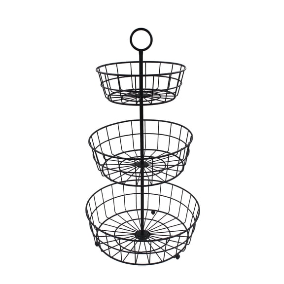 3 Tier Fruit Basket Countertop Fruit Vegetable Basket Bowl For Kitchen Counter Metal Wire Fruits Storage Stand Holder Organizer For Bread Snack Veggies Produce