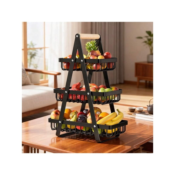 3-Tier Fruit Basket - Kitchen Countertop Storage Basket, Detachable To Save Space, Suitable For Storing Fruits, Vegetables, Kitchen Spice Bottles, And Other Kitchen Storage Items.