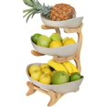 thumbnail image 1 of 3 Tier Fruit Basket for Kitchen Counter,Ceramic Fruit Bowl,Large Fruit Bowls for Fruit and Vegetable Storage,Fruteros para Cocina,Pottery, 1 of 7