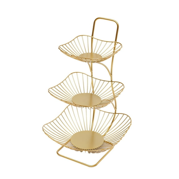 3 Tier Fruit Plates Fruit Basket Rust-proof Metal Fruit Stand with Excellent Stability Modern Iron Countertop Serving Plate