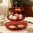 thumbnail image 1 of 3-Tier Fruit Tray Stand Plastic Dessert & Snack Serving Platter for Candy, Cookies and Coffee Table Display (9.45 in), 1 of 6