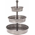 thumbnail image 1 of 3 Tier Serving Tray Vintage Galvanized Metal Stand Kitchen Tiered Home Farmhouse Style Decor Rustic Country Cupcake Stand Bar Accessories for Indoor Outdoor Use Silver$$Home Decor, Kitchen, & Other, 1 of 7