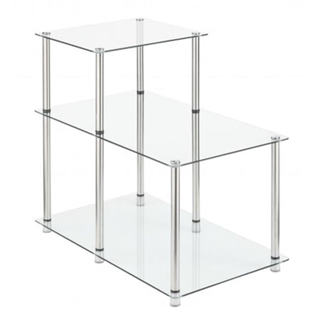 3 Tier Glass Step End Table