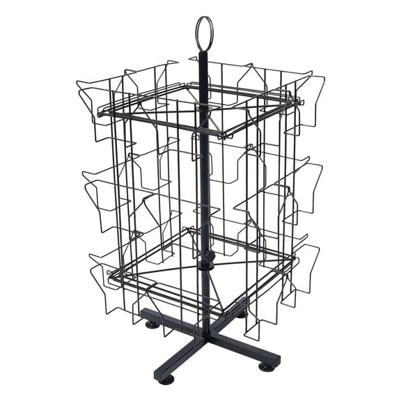 3-Tier Greeting Card Rack, 24 Pockets, Free Standing, High-Quality Cold-Rolled Steel, Perfect for Cards, Stickers, and Brochure Display