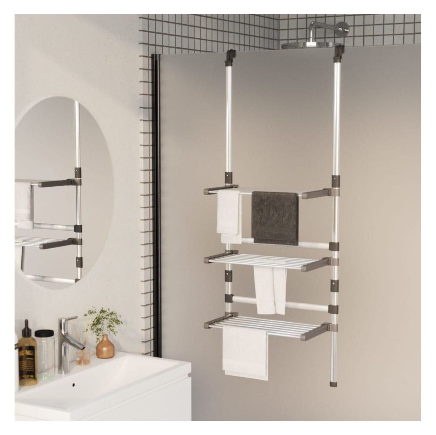 3-Tier Hanging Laundry Drying Rack Aluminum - Walmart.com