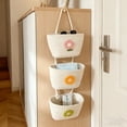 thumbnail image 1 of 3-Tier Hanging Shelf, Cartoon-Style Cotton Wall Organizer with Baskets, Decorative Storage Rack for Bedroom, Living Room, Entryway, 1 of 5