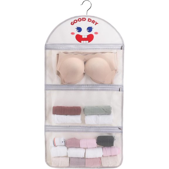 3-Tier Hanging Storage Organizer with Mesh Pockets, Cute Panda Design, Multi-Purpose Wall Mount Storage Bag for Closet, Bedroom, Bathroom (2Pack*Three Layers)