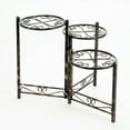 thumbnail image 1 of 3 Tier Heart Clover Design Round Top Metal Plant Stand, Black- Saltoro Sherpi, 1 of 5