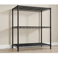 thumbnail image 1 of 3-Tier Heavy-Duty Black Wire Shelving Unit, Metal Storage Rack with 150 lb Capacity Per Shelf, 24" W x 14" D x 30" H, Versatile Organizer for Kitchen, Garage, Pantry and Laundry Room, 1 of 5