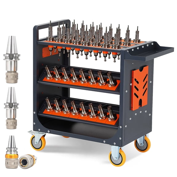 Hemoton Cnc Tool Cart Black Rolling Organizer for Garage Cold Rolled Steel Frame