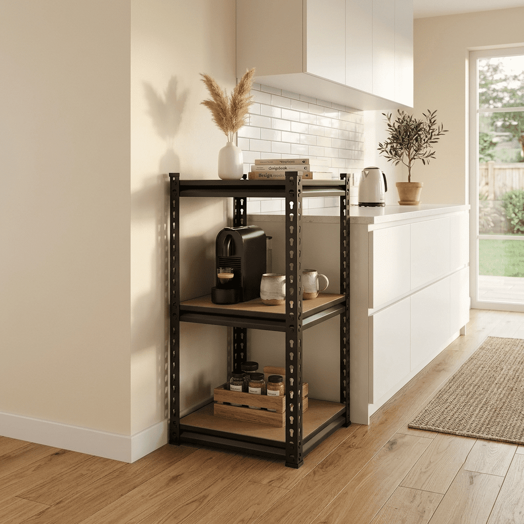3-Tier Heavy Duty Metal Shelving Unit,500 lbs Capacity, Adjustable Storage Rack