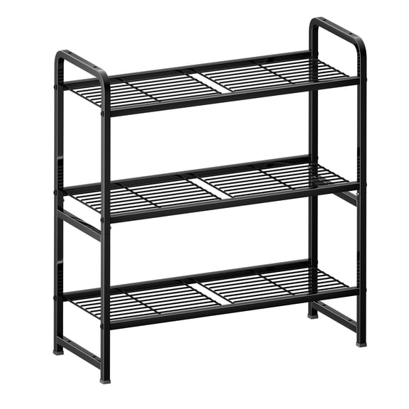 3-Tier 30" Wide Wire Shelving Unit Heavy Duty Metal Storage Shelves, 250 lb Load Capacity, Black