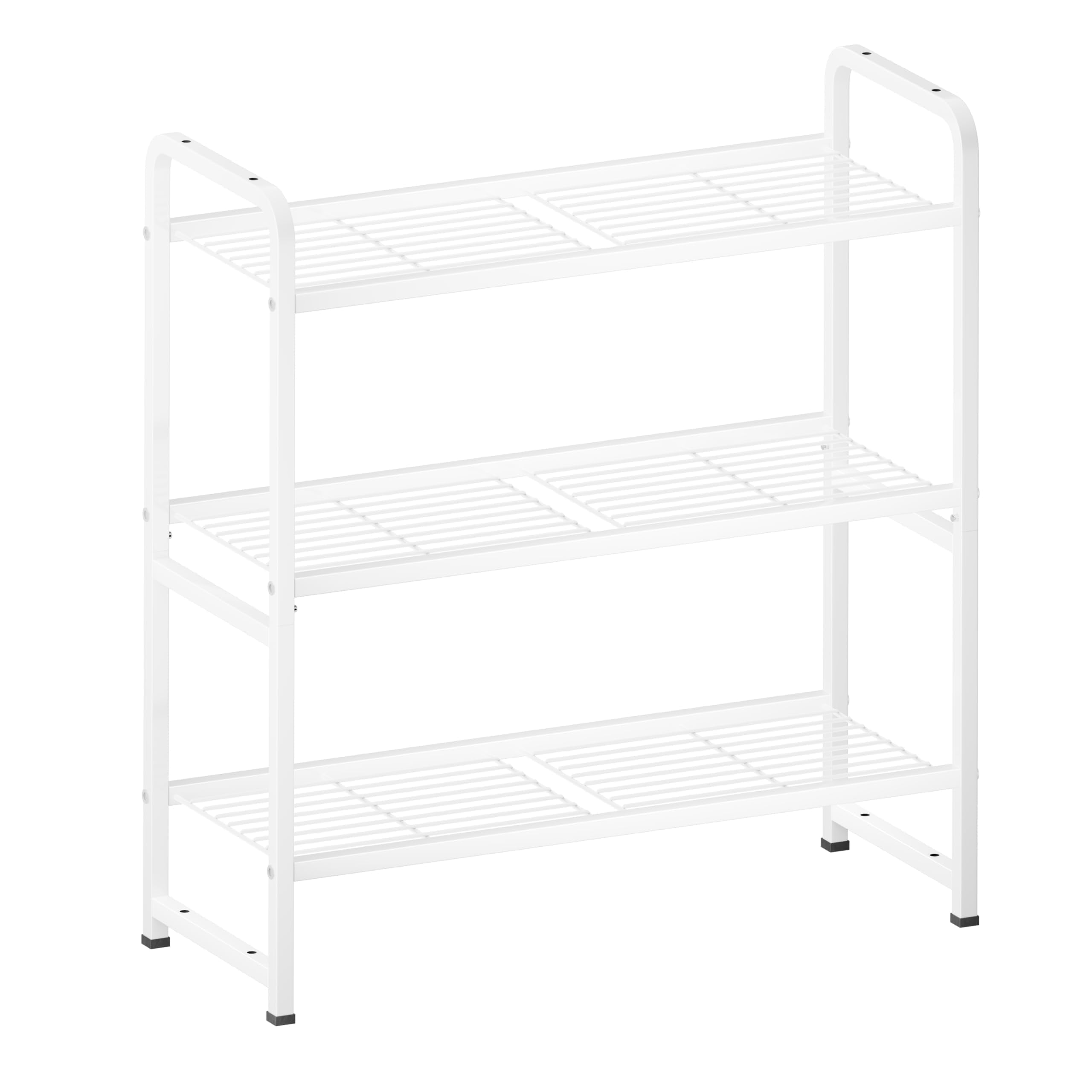 SUFAUY 3-Tier Metal Storage Rack Shelving Unit, Load 250 lb, White