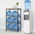 thumbnail image 1 of 3-Tier Heavy Duty Water Jug Rack – 5-Gallon Water Bottle Storage Shelf, Brown, 1 of 5