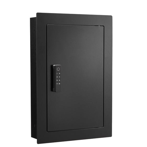 3 Tier Hidden Wall Safe with Fingerprint Password Key Knob Q235 Steel Adjustable Shelves for Money Jewelry Passport