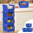 thumbnail image 1 of 3-Tier Household Kitchen Storage Baskets Organization Baskets Thickened Floor Standing Multi-Layer Shelf with Wheels for Kitchen Bathroom Living Room Organization and Storage, 1 of 5