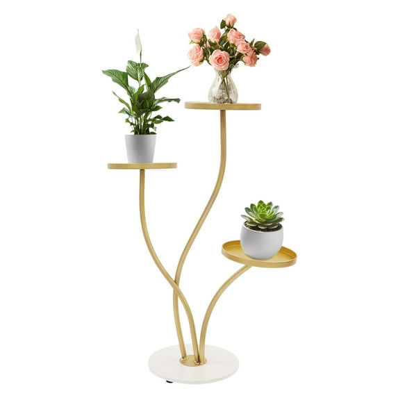 3 Tier Indoor Plant Stand Metal Flower Rack Holder for Living Room Corner Shelf