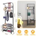3Tier Industrial Hall Tree Bench Shoe Storage Coat Rack Shoe Bench W
