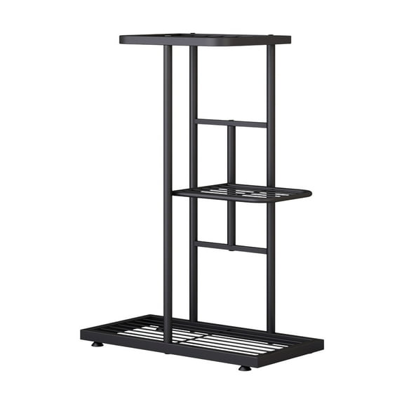 3 Tier Iron Plant Stand Disassembled Multi Layer Planter Holder Flower Display Shelf Space Saving Indoor Outdoor Rust-Resistant 16.14x8.66x22.64in(Dark Gray)
