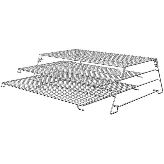 3 Tier Jerky Rack for Traeger 575 Pro 34 Pellet Grill, 21" Foldable Sliding Warming Rack for Pit Boss, Camp Chef, Green Mountain, Kamado Joe and More Smoker Grills, 830" Cooking Expansion Accessory