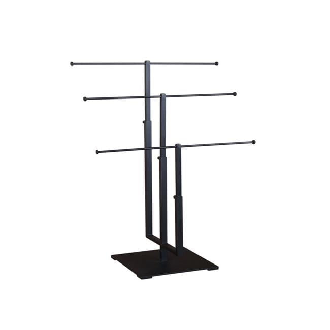 Adjustable Matte Black 3-Tier Metal Jewelry Stand