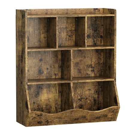 3-Tier Kids Bookshelf and Bookcase, Storage Cabinet for Storage Books and Toys, Multi Shelf with Cubby Cabinet for Kindergarten, Kid's Bedroom,White,Brown,Grey