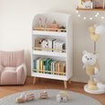 thumbnail image 1 of 3-Tier Kids Bookshelf, Toy Storage Bookcase Organizer with Safety Edges, White Children's Book Rack for Bedroom, Playroom, Nursery, 1 of 16